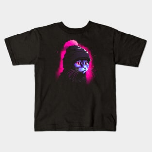 Synthwave Kitty #4 Kids T-Shirt